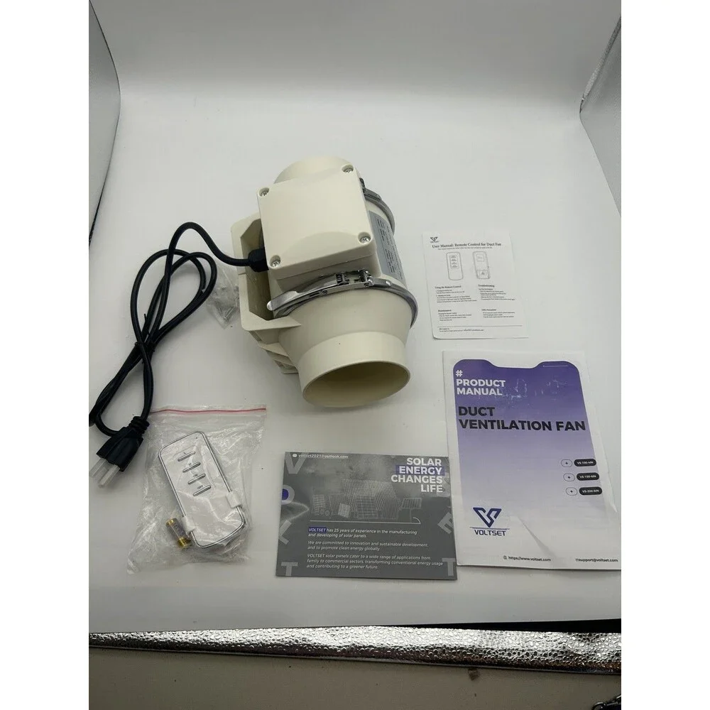 Voltset VS-100-4IN 4” Inline Duct Ventilation Fan 280 CFM 50W 110V